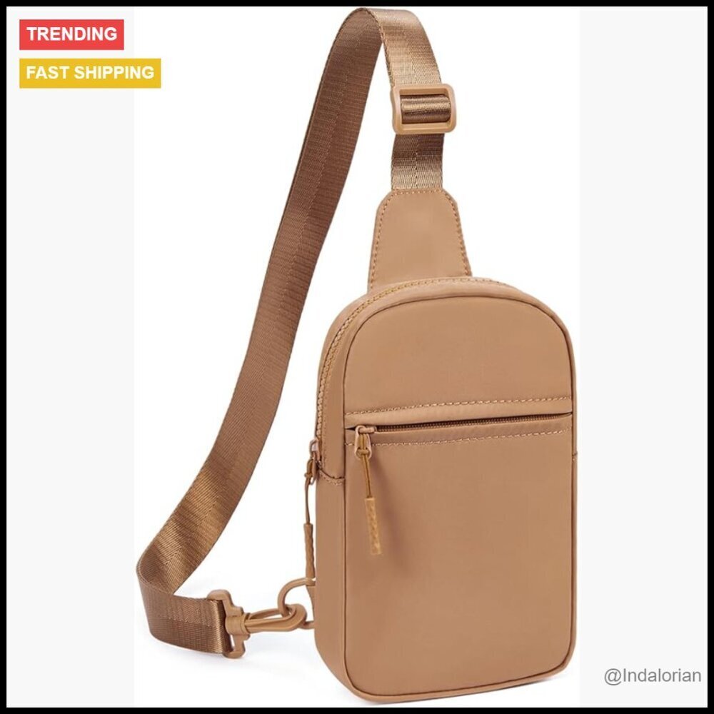 Trendy Crossbody Sling Bag Adjustable Strap Multi-Pocket Water-Resistant Nylon